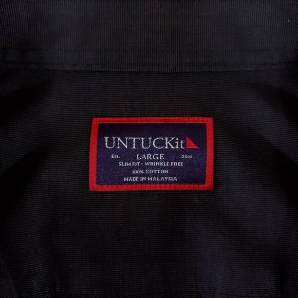 Rare UNTUCKit Mens Large Providence Friars Black Slim Fit LS Button Up Shirt - Picture 11 of 14